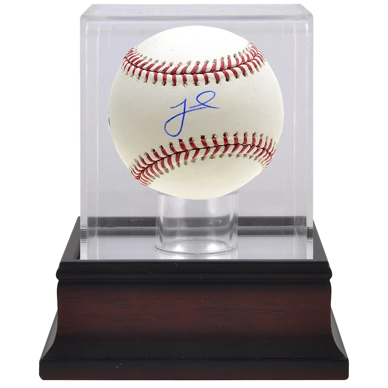 Jeff McNeil New York Mets Autographed Baseball & Mahogany Baseball Display Case