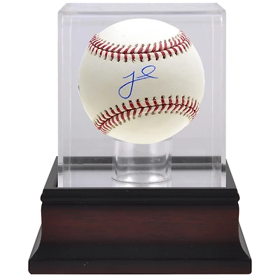 Jeff McNeil New York Mets Autographed Baseball & Mahogany Baseball Display Case