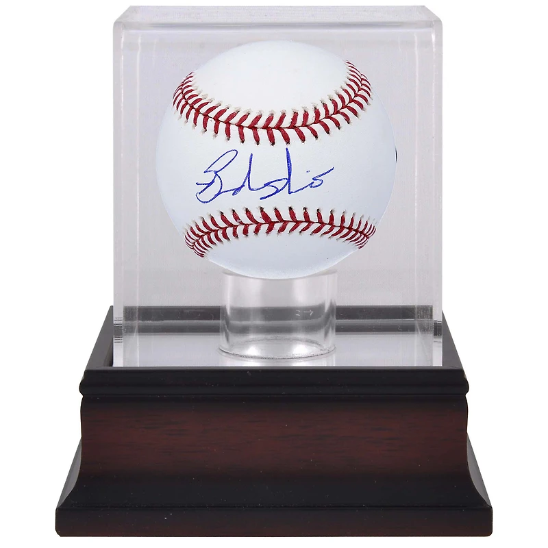 Brandon Nimmo New York Mets Autographed Baseball & Mahogany Baseball Display Case
