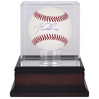 Matt Olson Atlanta Braves Autographed Baseball & Mahogany Baseball Display Case