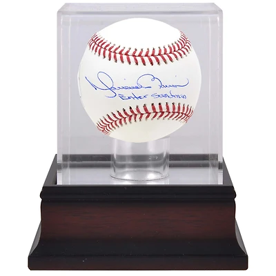 Mariano Rivera New York Yankees Autographed Baseball with "Enter Sandman" Inscription & Mahogany Baseball Display Case