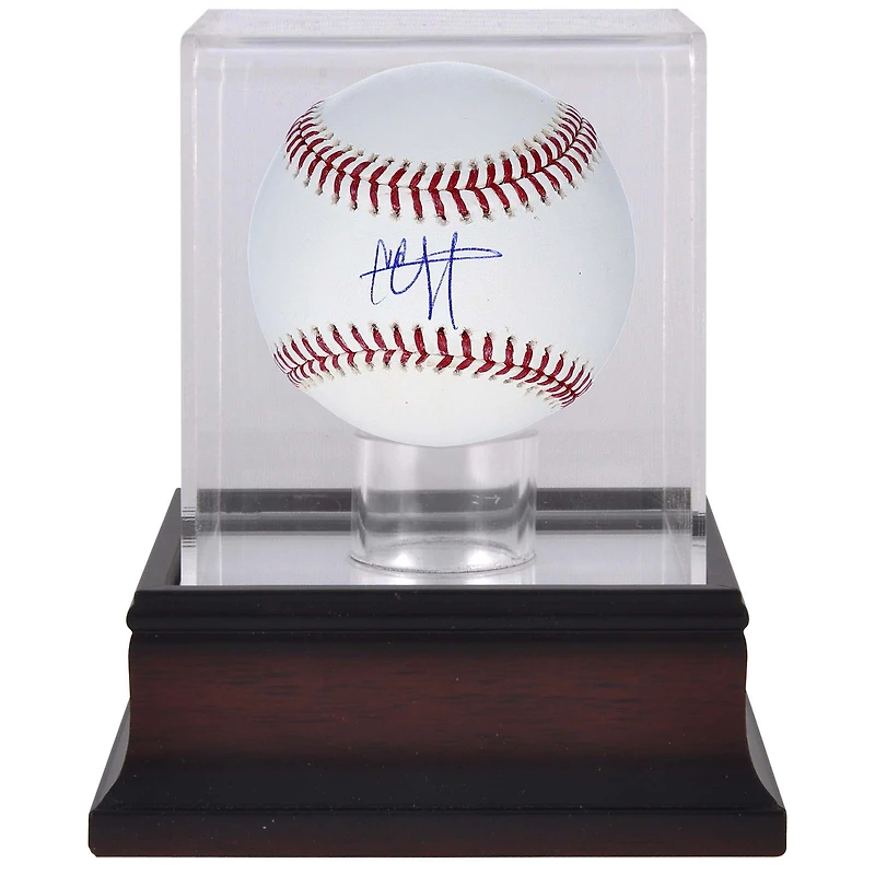 CC Sabathia New York Yankees Autographed Baseball & Mahogany Baseball Display Case