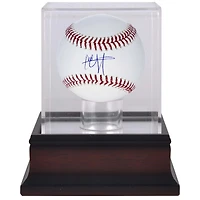 CC Sabathia New York Yankees Autographed Baseball & Mahogany Baseball Display Case