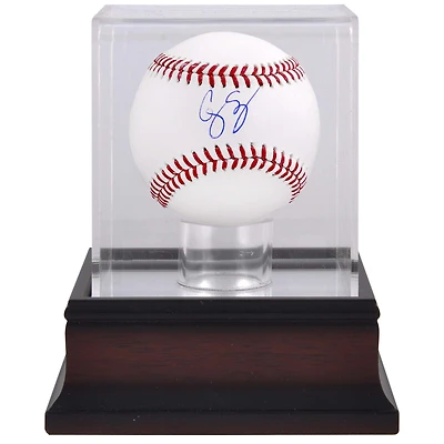 Corey Seager Texas Rangers Autographed Baseball & Mahogany Baseball Display Case
