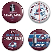 WinCraft Colorado Avalanche 2022 Stanley Cup Champions 4-Pack Button Set