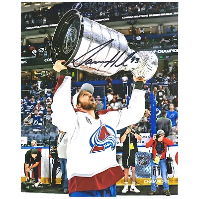 Darren Helm Colorado Avalanche Autographed 2022 Stanley Cup Champions 8" x 10" Raising Cup Photograph