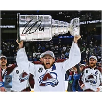 Nathan MacKinnon Colorado Avalanche Autographed 2022 Stanley Cup Champions 8" x 10" Raising Cup Photograph