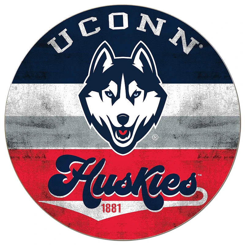 UConn Huskies 20'' x 20'' Retro Logo Circle Sign