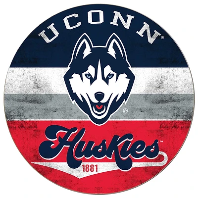 UConn Huskies 20'' x 20'' Retro Logo Circle Sign