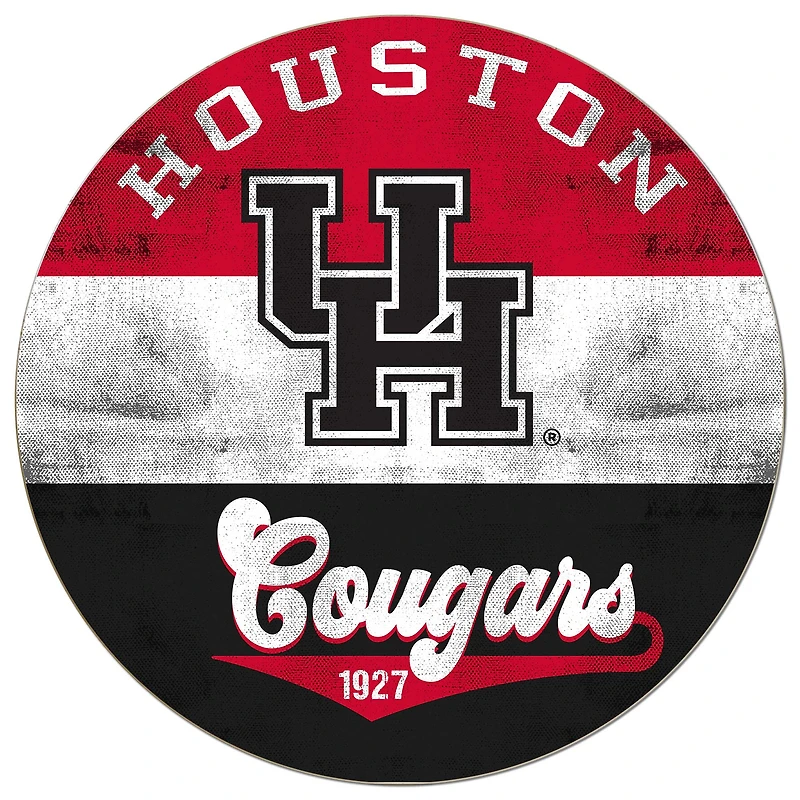 Houston Cougars 20'' x 20'' Retro Logo Circle Sign