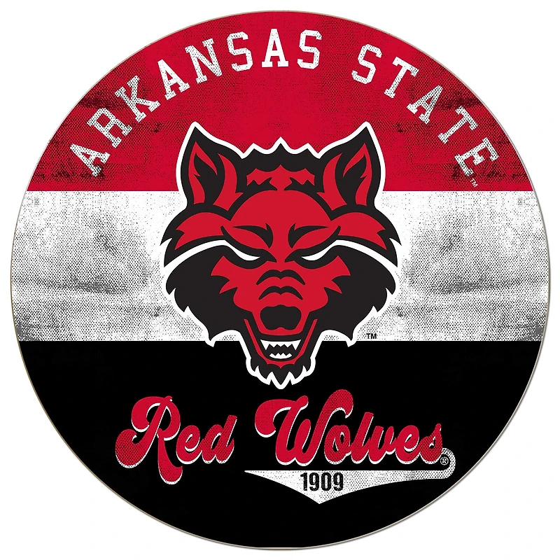 Arkansas State Red Wolves 20'' x 20'' Retro Logo Circle Sign