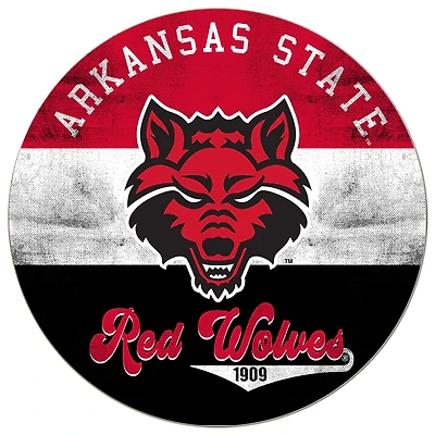 Arkansas State Red Wolves 20'' x 20'' Retro Logo Circle Sign