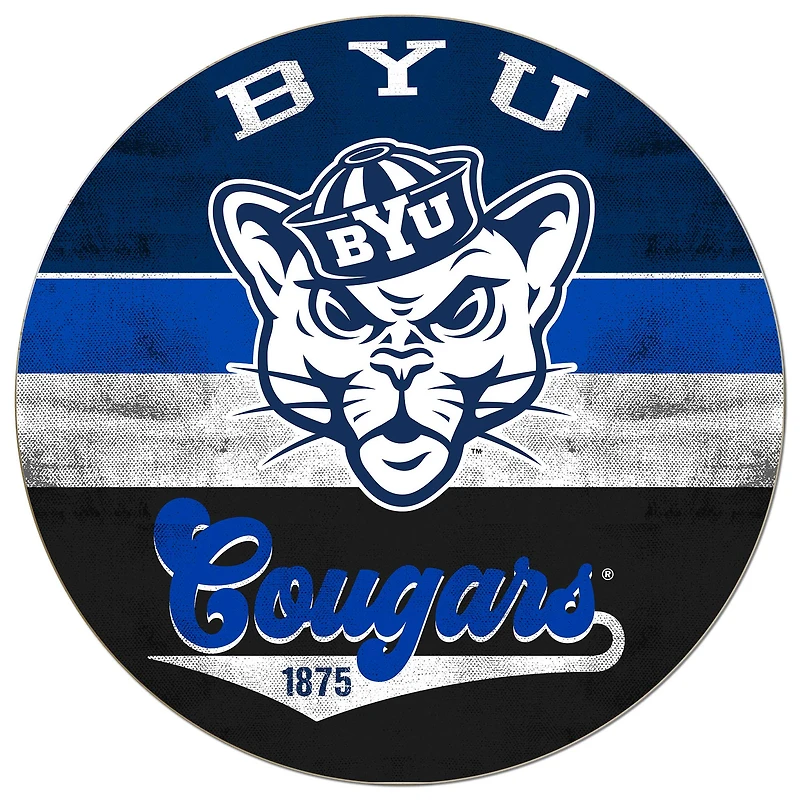 BYU Cougars 20'' x 20'' Retro Logo Circle Sign