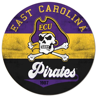 ECU Pirates 20'' x 20'' Retro Logo Circle Sign
