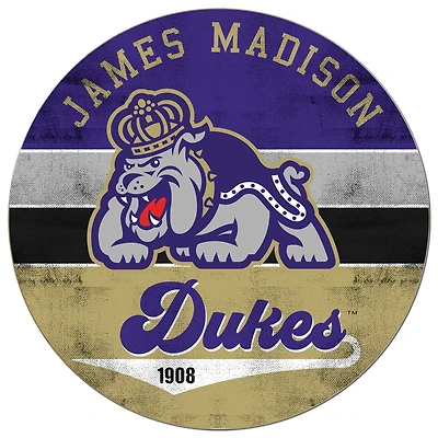 James Madison Dukes 20'' x 20'' Retro Logo Circle Sign
