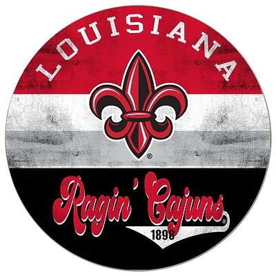 Louisiana Ragin' Cajuns 20'' x 20'' Retro Logo Circle Sign