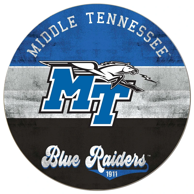 MTSU Blue Raiders 20'' x 20'' Retro Logo Circle Sign