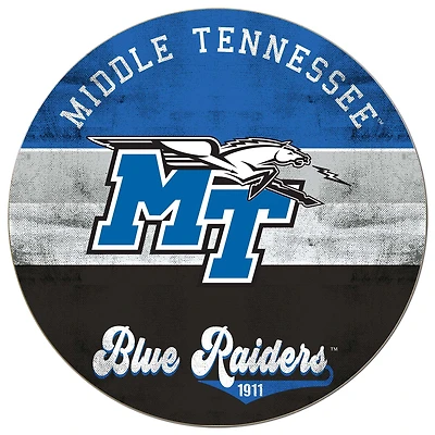 MTSU Blue Raiders 20'' x 20'' Retro Logo Circle Sign