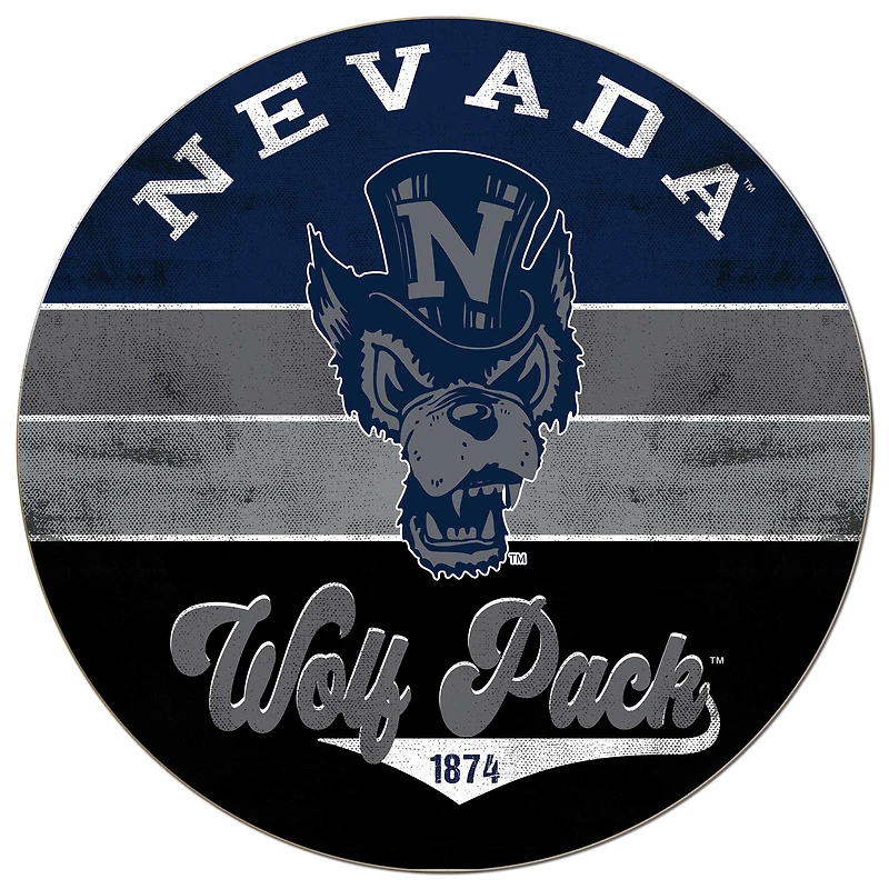 Nevada Wolf Pack 20'' x 20'' Retro Logo Circle Sign
