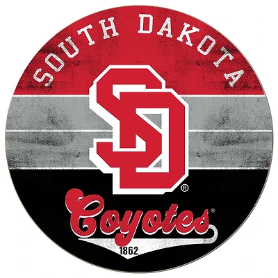 South Dakota Coyotes 20'' x 20'' Retro Logo Circle Sign