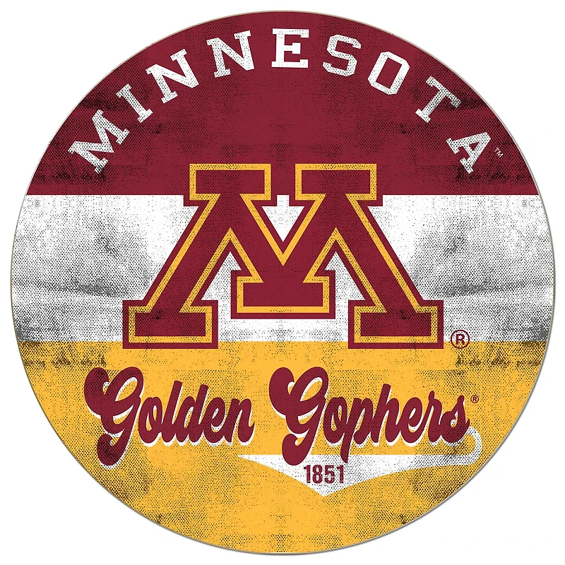 Minnesota Golden Gophers 20'' x 20'' Retro Logo Circle Sign