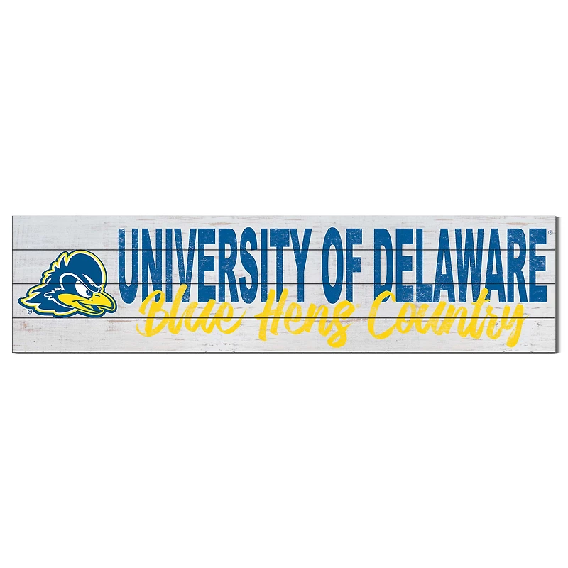 Delaware Fightin' Blue Hens 10'' x 40'' Logo Sign