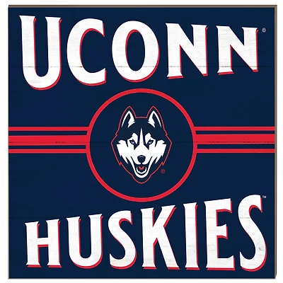 UConn Huskies 10'' x 10'' Retro Team Sign