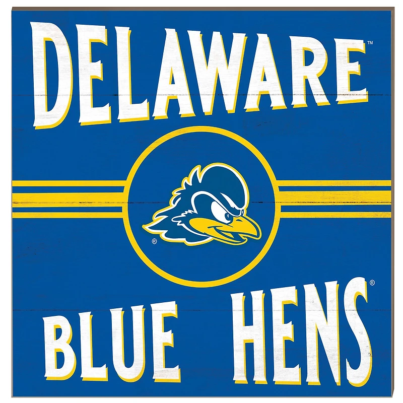 Delaware Fightin' Blue Hens 10'' x 10'' Retro Team Sign