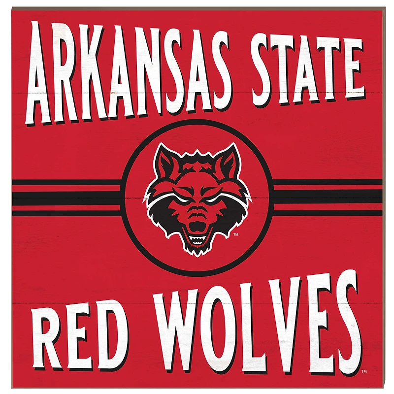 Arkansas State Red Wolves 10'' x 10'' Retro Team Sign