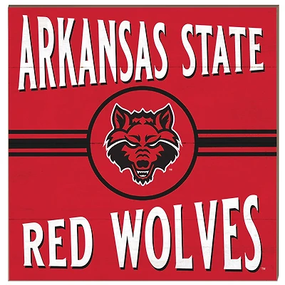 Arkansas State Red Wolves 10'' x 10'' Retro Team Sign