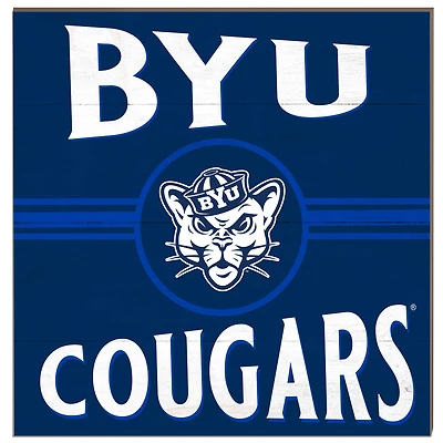 BYU Cougars 10'' x 10'' Retro Team Sign