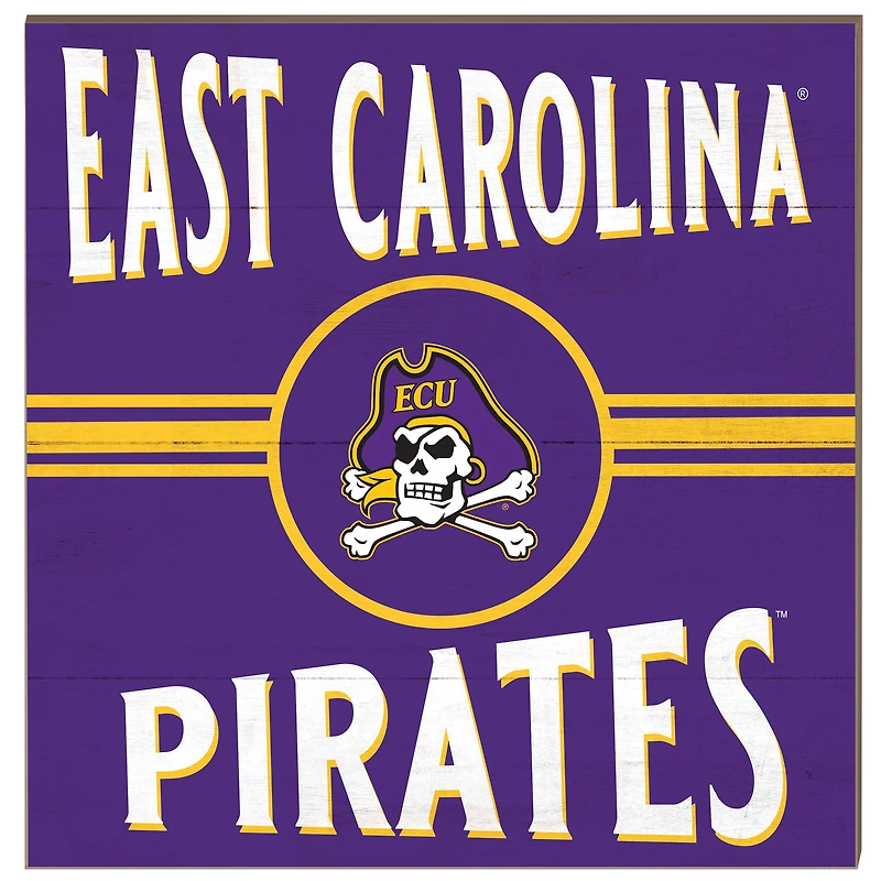 ECU Pirates 10'' x 10'' Retro Team Sign