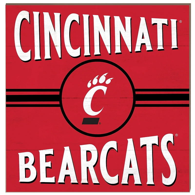 Cincinnati Bearcats 10'' x 10'' Retro Team Sign