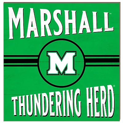 Marshall Thundering Herd 10'' x 10'' Retro Team Sign