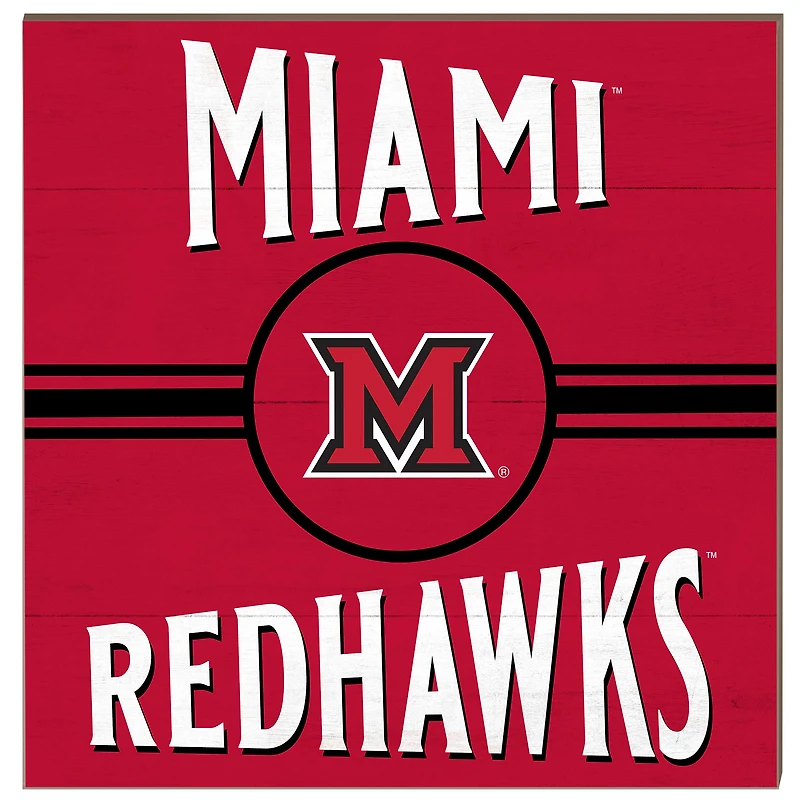 Miami University RedHawks 10'' x 10'' Retro Team Sign