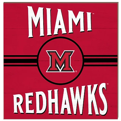 Miami University RedHawks 10'' x 10'' Retro Team Sign