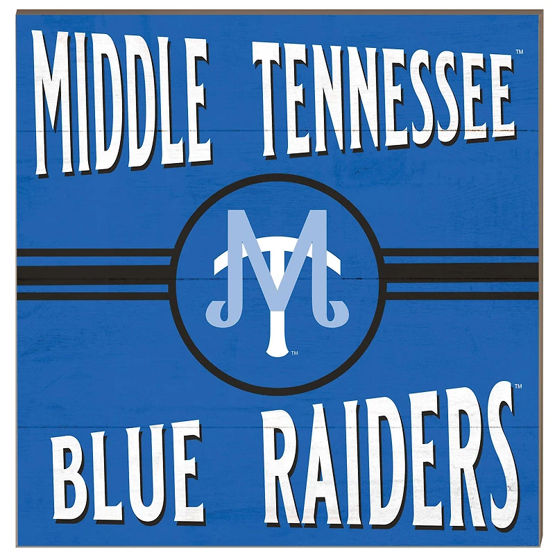 MTSU Blue Raiders 10'' x 10'' Retro Team Sign