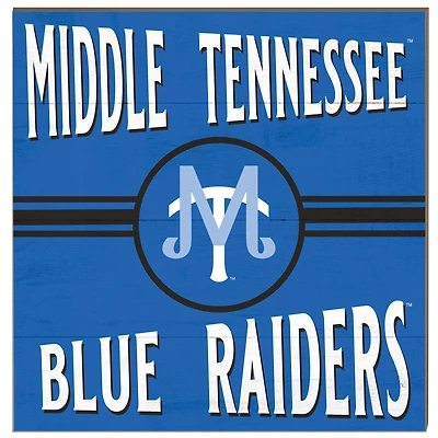 MTSU Blue Raiders 10'' x 10'' Retro Team Sign