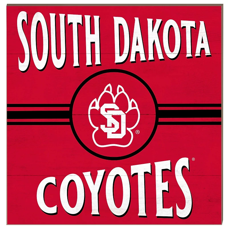 South Dakota Coyotes 10'' x 10'' Retro Team Sign