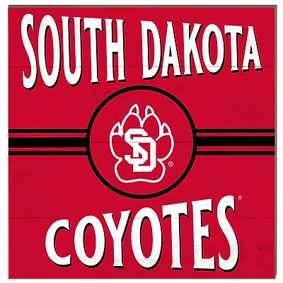 South Dakota Coyotes 10'' x 10'' Retro Team Sign