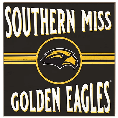 Southern Miss Golden Eagles 10'' x 10'' Retro Team Sign