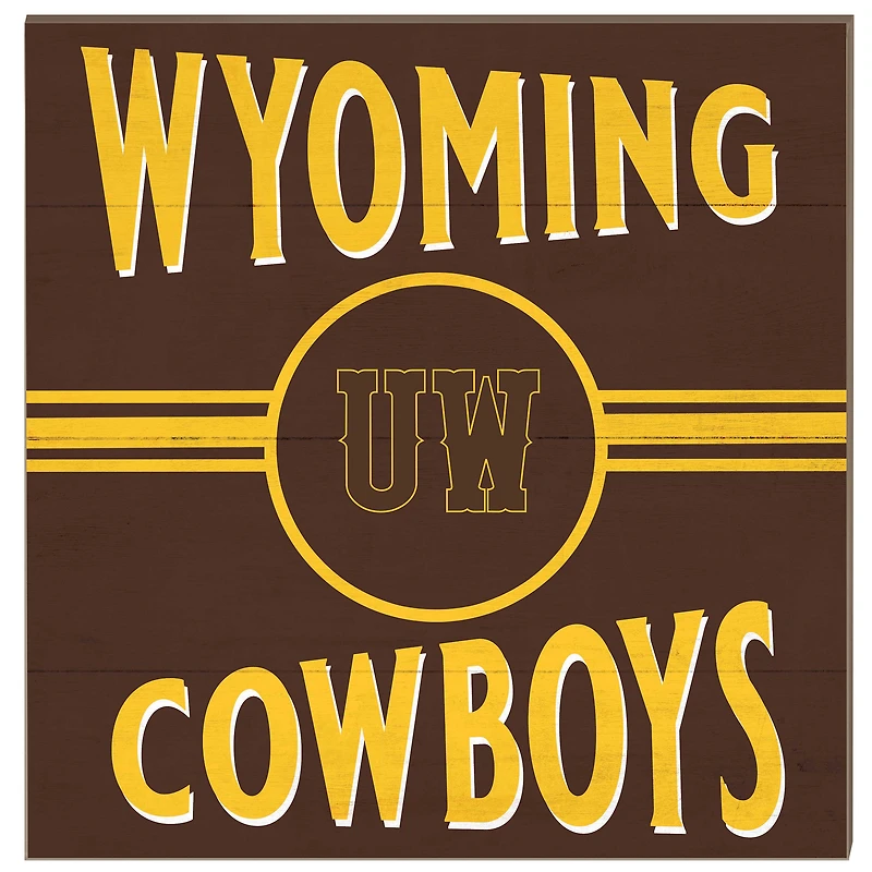 Wyoming Cowboys 10'' x 10'' Retro Team Sign