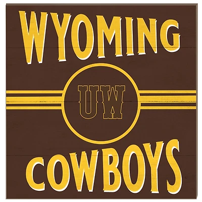 Wyoming Cowboys 10'' x 10'' Retro Team Sign