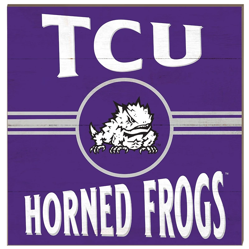 TCU Horned Frogs 10'' x 10'' Retro Team Sign