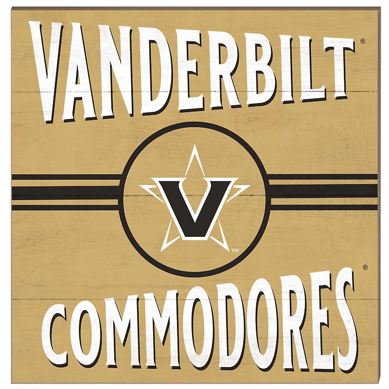 Vanderbilt Commodores 10'' x 10'' Retro Team Sign