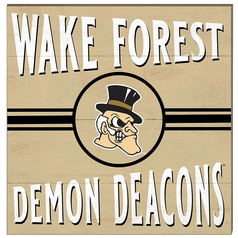 Wake Forest Demon Deacons 10'' x 10'' Retro Team Sign