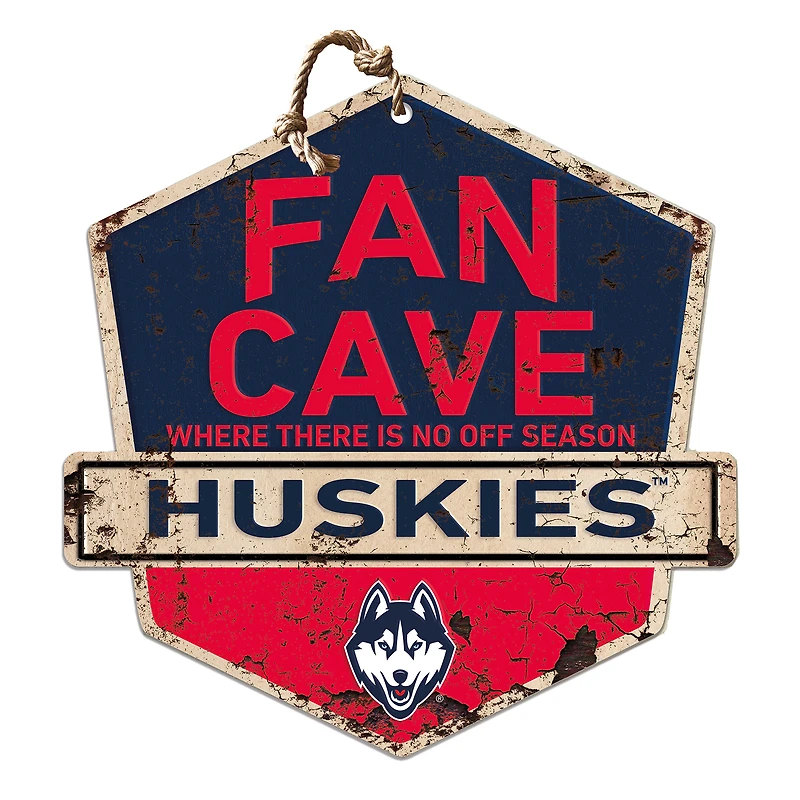 UConn Huskies 20'' x 20'' Fan Cave Badge Sign