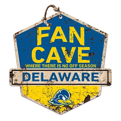 Delaware Fightin' Blue Hens 20'' x 20'' Fan Cave Badge Sign