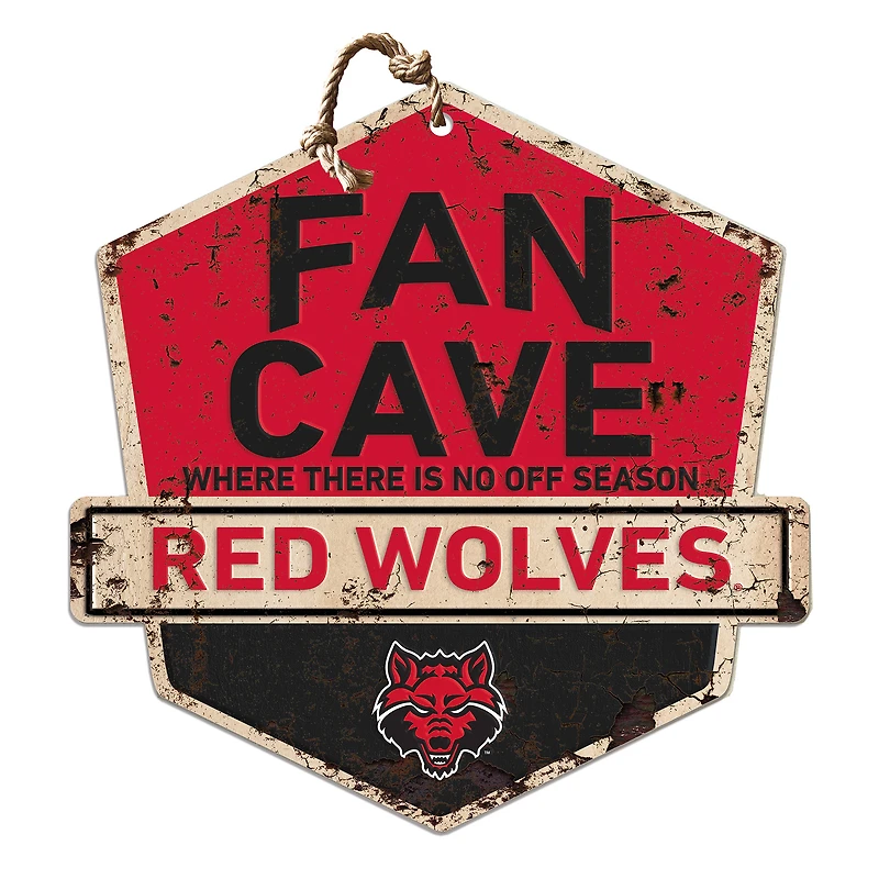 Arkansas State Red Wolves 20'' x 20'' Fan Cave Badge Sign