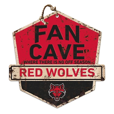 Arkansas State Red Wolves 20'' x 20'' Fan Cave Badge Sign